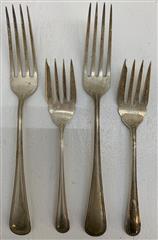 Vintage 1914 Birks Saxon Sterling Silver Fork(s) Salad & Dinner 181.4 Grams